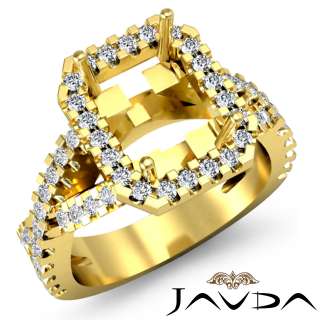 Italian Diamond Engagement Radiant Semi mount 14k Gold  