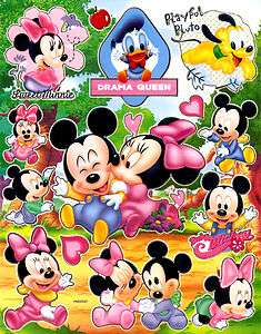 Baby Mickey Minnie Donald Pluto Disney Sticker PM597  
