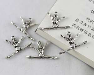 40 pcsTibetan silver gymnast charm A9611  