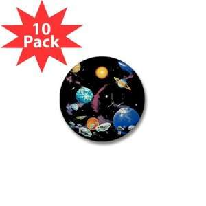  Mini Button (10 Pack) Solar System And Asteroids 