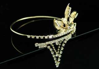 Bridal Flower Gold Plate Upper Arm Bracelet Armlet A016  