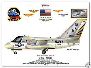 3A Viking, VS 37 Sawbucks, US Navy aircraft print  