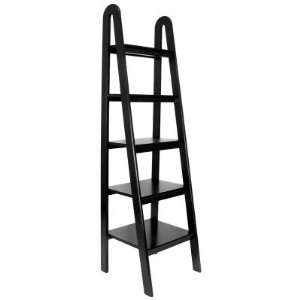  Wayborn Solid Wood Ladder Bookcase   Black