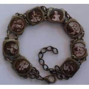  Antiqued Blessed Virgin Mary bracelet, Sepia