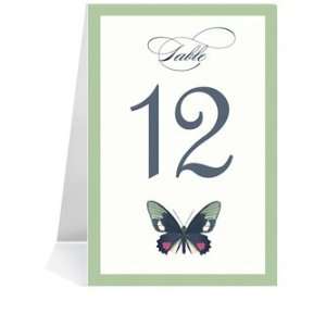  Wedding Table Number Cards   Butterfly Moss Spice Dream #1 