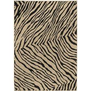  Surya Alfresco Tan Black Zebra Contemporary 3 6 x 5 6 