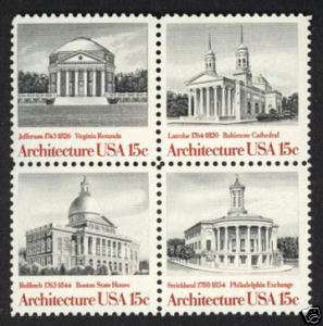 Scott # 1779 82 American Architecture Block of 4   MNH  
