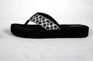   Jessalyn Webbing Black/Ivory Flip Flops Thongs Womens Shoes New A0006