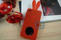 3D Rabbit Silicon Case Cover For iPhone 4 4G A95#Red  