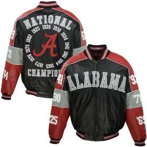 Sports Alabama Crimson Tide 12 Time National Champions Leather Jacket 