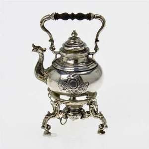  Tipping Hot Water Kettle & Stand, Sterling, Miniature 
