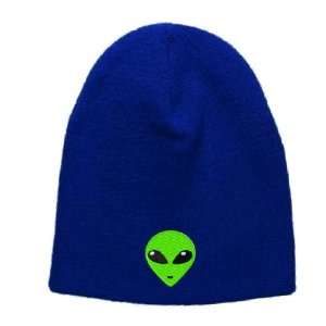  Green Alien Head Embroidered Skull Cap   Royal Everything 