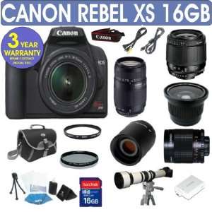  Canon Rebel XS + Canon 18 55mm IS Lens + Tamron 75 300mm Zoom Lens 