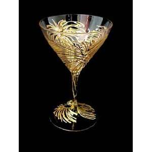  Fireworks Design   Hand Painted   Martini Glass   7.5 oz 