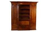   Antique Carved Flame Mahogany Triple Wardrobe Armoire Linen Press x