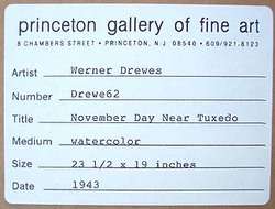 WERNER DREWES Signed 1943 Original Watercolor   LISTED  
