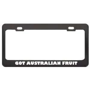 Got Australian Fruit Bat? Animals Pets Black Metal License Plate Frame 