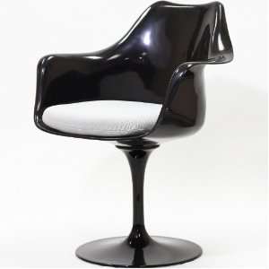  Lexington Modern Black Eero Saarinen Style Tulip Arm Chair 
