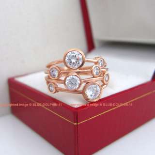 9CT Real Solid Rose Pink Gold Engagement Wedding Ring  