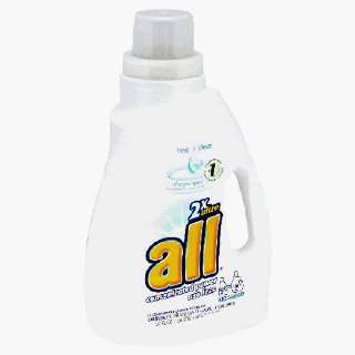 All 2x Concentrated Laundry Detergent, Free & Clear, 32 Loads (Pack of 