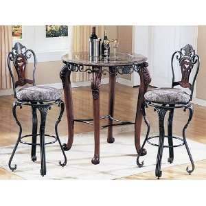  All new item 3 pc Marble and glass top bar table set with 