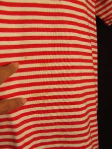 Authentic 50s 60s Red Striped T Shirt JD Rockabilly Surf Garage 