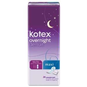  Kotex Overnight Pads, 28 Count