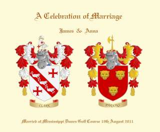 Family Crest Coat of Arms A Celebration of Marriage Print  
