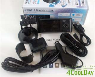Dual Camera Car DVR X3000 HD 2.7 Screen GPS G Sensor Two Lens Vehicle 