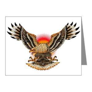  Note Cards (10 Pack) Tattoo Eagle Freedom On Sunset 