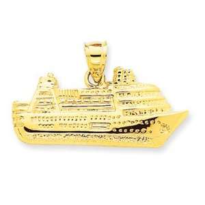   IceCarats Designer Jewelry Gift 14K Cruise Ship Pendant Jewelry