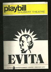 1980 Playbill Evita Loni Ackerman Shubert Theater LA  