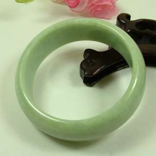 Green Natural A Jade Chinese Wide Bangle Bracelet 59mm  