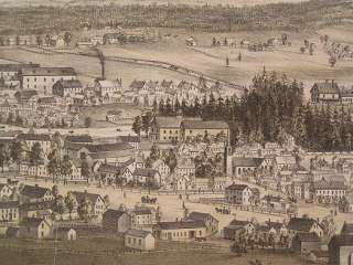 Dover New Hampshire city view 1855 Bachelder panorama lithograph 