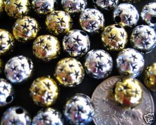 GOLD SILVER Balls Plastic Acrylic Loose Beads 8mm100  