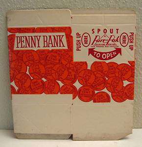 Old Penny Bank Promotional Waxed Milk Carton Old Stock  