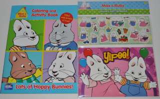 NEW MAX & RUBY COLORING ACTIVITY BOOK & STICKERS WITH NOTEBOOK  