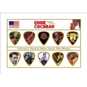  Eddie Cochran Premium Celluloid Guitar Picks Display 
