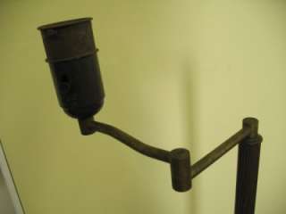 Antique Cast Metal/Marble Base Swivel Arm Floor Lamp  