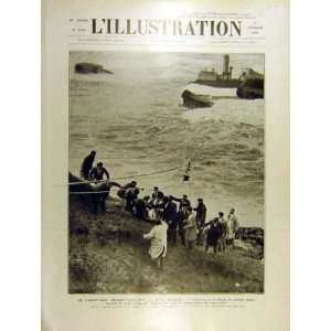    1930 Basque Coast Lighthouse Rescue Knebworth Print