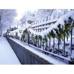 Snow on Holiday Decorations, Washington, USA Premium Photographic 