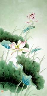 Oriental Art Asian Chinese painting Fragrant Lotus  