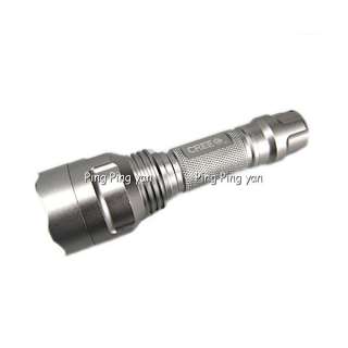 Silver Ultrafire CREE T6 C8 LED 5 Mode Flashlight Torch Light 580LM 