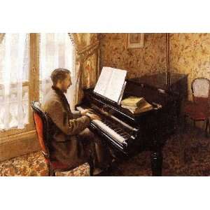  Young Man Playing the Piano, By Caillebotte Gustave 