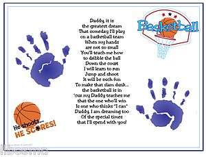 Daddy Teach Me BASKETBALL Poem Baby Handprints Christmas Fathers Day 