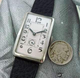   Old Oversized Wirelug Art Nouveau Watch w/Great Dial SERVICED  