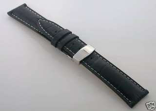 20MM LEATHER WATCH BAND DEPLOYMENT CLASP FOR BREITLING #1BK  