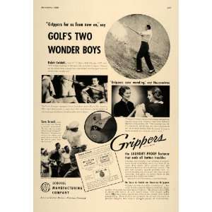   Ad Gripper Fasteners Mens Golf Sam Snead Guldahl   Original Print Ad