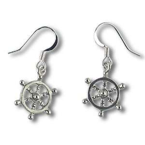  Anchors Away Nautical Ships Wheel Charm Earrings 