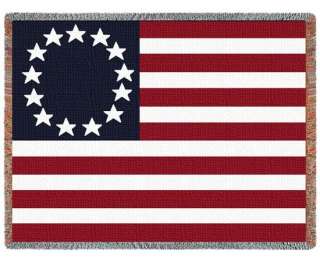 PATRIOTIC AMERICAN FLAG USA TAPESTRY THROW AFGHAN BLANKET  